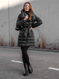 Dam Lång Winter Jacket Svart Bolf J9061