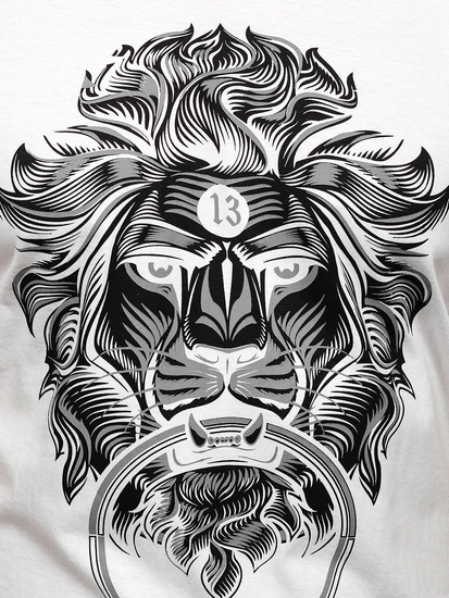 Herr T-shirt med tryck Vit Bolf 0202