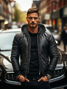 Herr Skinnjacka Bomber Svart Bolf 11Z8004