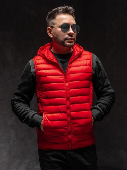 Herr Quiltad Väst med huva Röd Bolf LY36A1