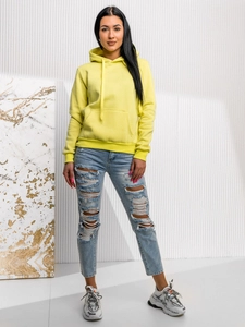 Dam Sweatshirt med känguruficka Gul-Neon Bolf W02A1