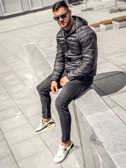 Herr Quiltad Lättviktsjacka Svart Bolf 58M13021A