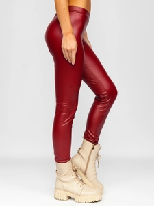 Dam Leggings i fuskskinn Vinröd Bolf 0012