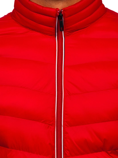 Herr Sportig vadderad vinterjacka Röd Bolf 1100