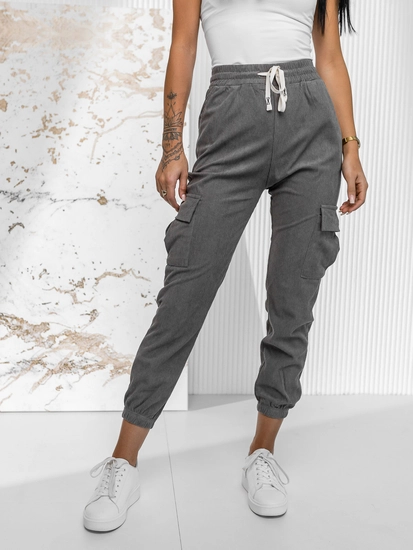 Dam Randiga Cargo-joggers Grå Bolf W7860