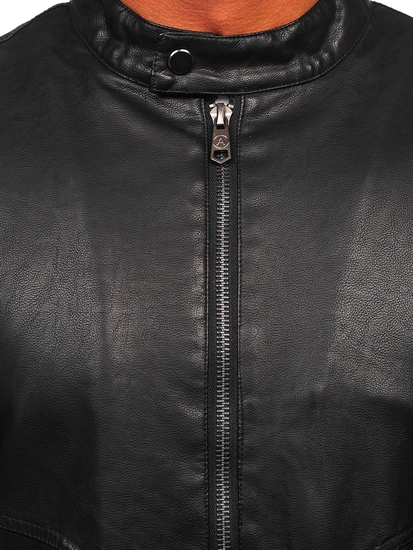 Herr Varm Skinnjacka Bikermodell Svart Bolf 92531