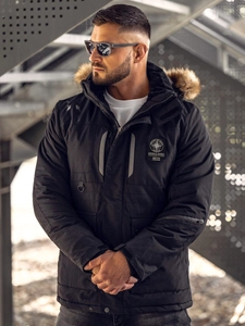 Herr Vinterjacka Svart Bolf 1827A