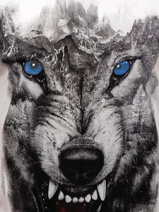 Herr Linne med tryck Vit Bolf 14824