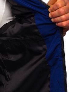 Herr Quiltad Väst med huva Marinblå Bolf 1189