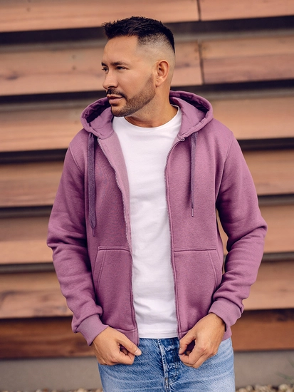 Herr Tjock Huvtröja med dragkedja Violett Bolf 2008A