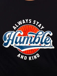 Herr Bomulls T-shirt med tryck Svart Bolf MPO3531