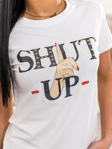 Dam T-shirt med tryck Vit Bolf 95T2501