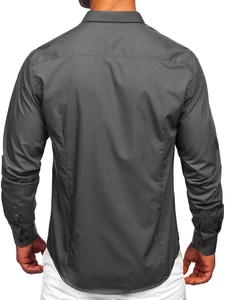 Herr Elegant Långärmad Skjorta Ljusgrafitgrå Bolf 1703