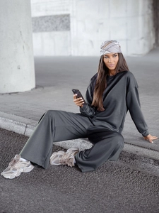 Dam 2-delad Träningsoverall och smör Grafitgrå Bolf 821111