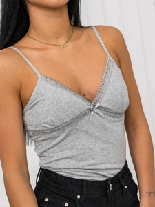 Dam Undertröja med spets Grå Bolf 17K550