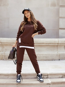 Dam 2-delad Träningsoverall Choklad Bolf VE05