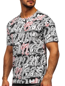 Herr T-shirt med tryck Vit Bolf 14906