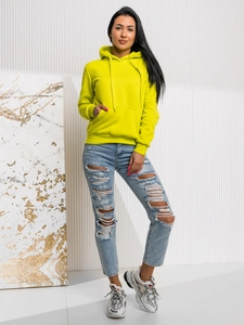 Dam Sweatshirt med känguruficka Kalk Bolf W02A1