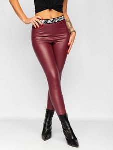 Dam Leggings i fuskskinn Vinröd Bolf MY16572