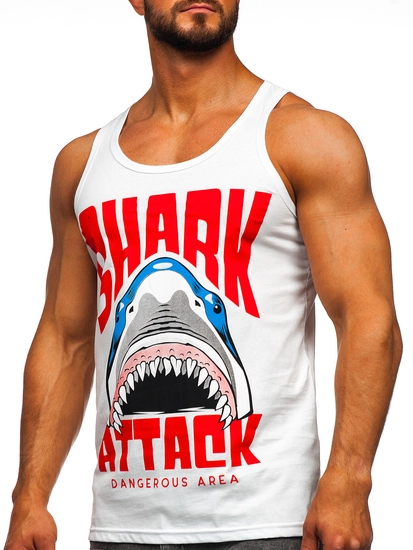 Herr Boxer Linne med tryck Vit Bolf 143028