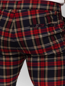 Herr Eleganta rutiga byxor Marinblå Bolf 184165