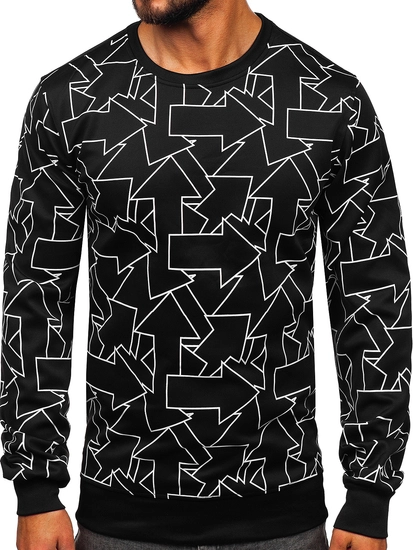Herr Sweatshirt med tryck Svart Bolf 8B1111
