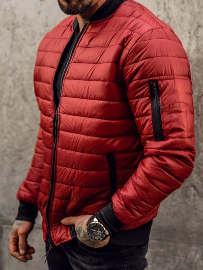 Herr Vadderad Lättviktsjacka Bomber Vinröd Bolf MY-02