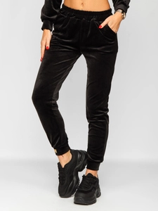 Dam 2-Delad Velour Träningsoverall Svart Bolf 637