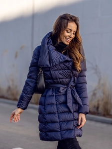 Dam Lång Winter Jacket Marinblå Bolf J9061