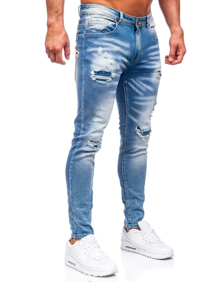 Herr Jeans Skinny Fit Marinblå Bolf E7869B