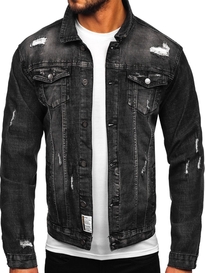Herr Jeansjacka Svart Bolf MJ507N