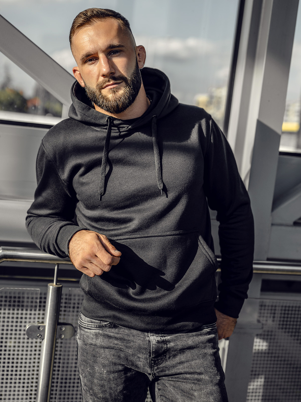 Herr Huvtröja och känguruficka Svart Bolf 2009A4