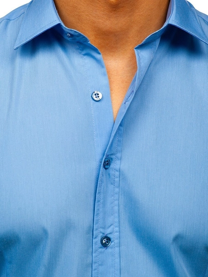 Herr Elegant Långärmad Skjorta Himmelsblå Bolf 1703
