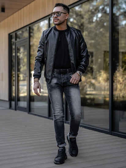 Herr Jeans Slim Fit Svart Bolf MP0056G