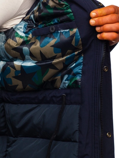 Herr Vinterparkas Marinblå Bolf 1972