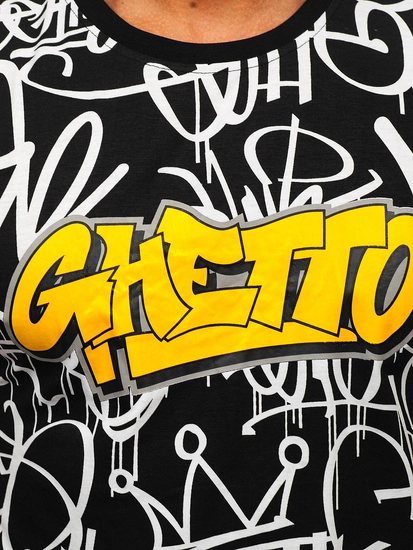 Herr T-shirt med tryck Svart Bolf 8T953