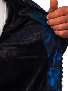 Herr Quiltad Vinterjacka Marinblå 27M8102