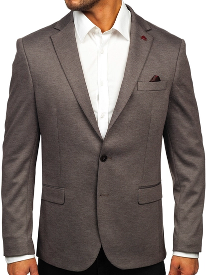 Herr Elegant Kavaj Mörk Brun Bolf 024