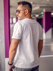 Herr Basic V-ringad T-shirt Vit Bolf 192131A