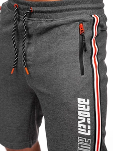 Herr Mjukisshorts Antrazitgrå-Orange Bolf Q3884