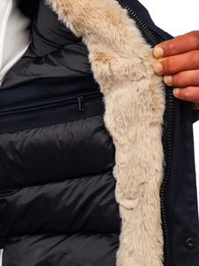 Herr Vinterparkas Marinblå Bolf 22M50