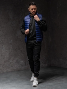 Herr Quiltad Väst Marinblå Bolf LY32