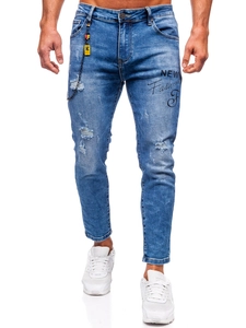 Herr Jeans Slim Fit Marinblå Bolf TF251