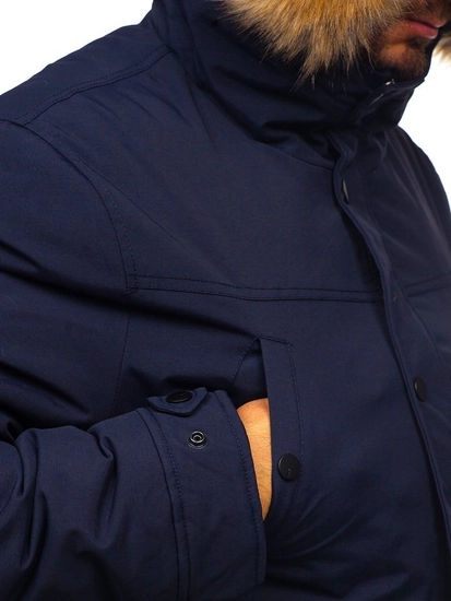 Herr Vinterparkas Marinblå Bolf 1972