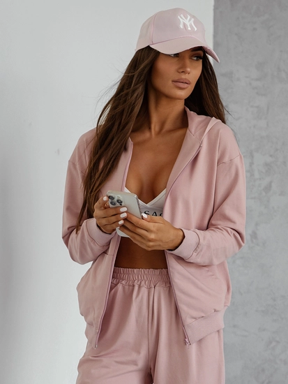 Dam 2-delad Träningsoverall med huva Puderrosa Bolf 821110