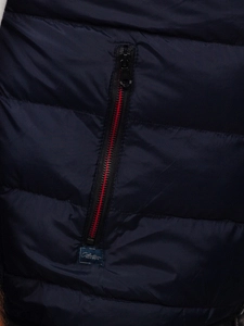 Herr Quiltad Väst med huva Marinblå Bolf 6875