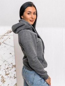 Dam Sweatshirt med känguruficka Grafitgrå Bolf W02A1