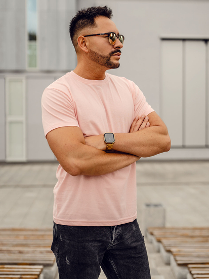 Herr Bomulls Basic T-shirt Ljus Rosa Bolf 192397A