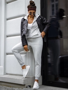 Dam 2-delad Träningsoverall med huva Melerad Bolf 821110