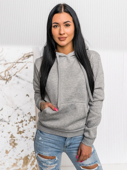 Dam Sweatshirt med känguruficka Grå Bolf W02A1